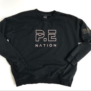 P.E Nation Black Sweatshirt with White Logo